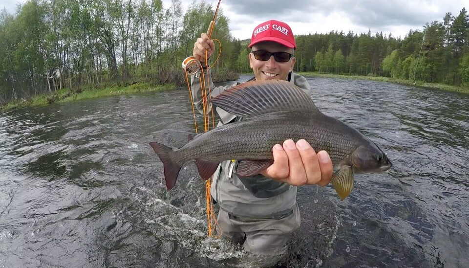 Kvennan Fly Fishing and a typical grayling.